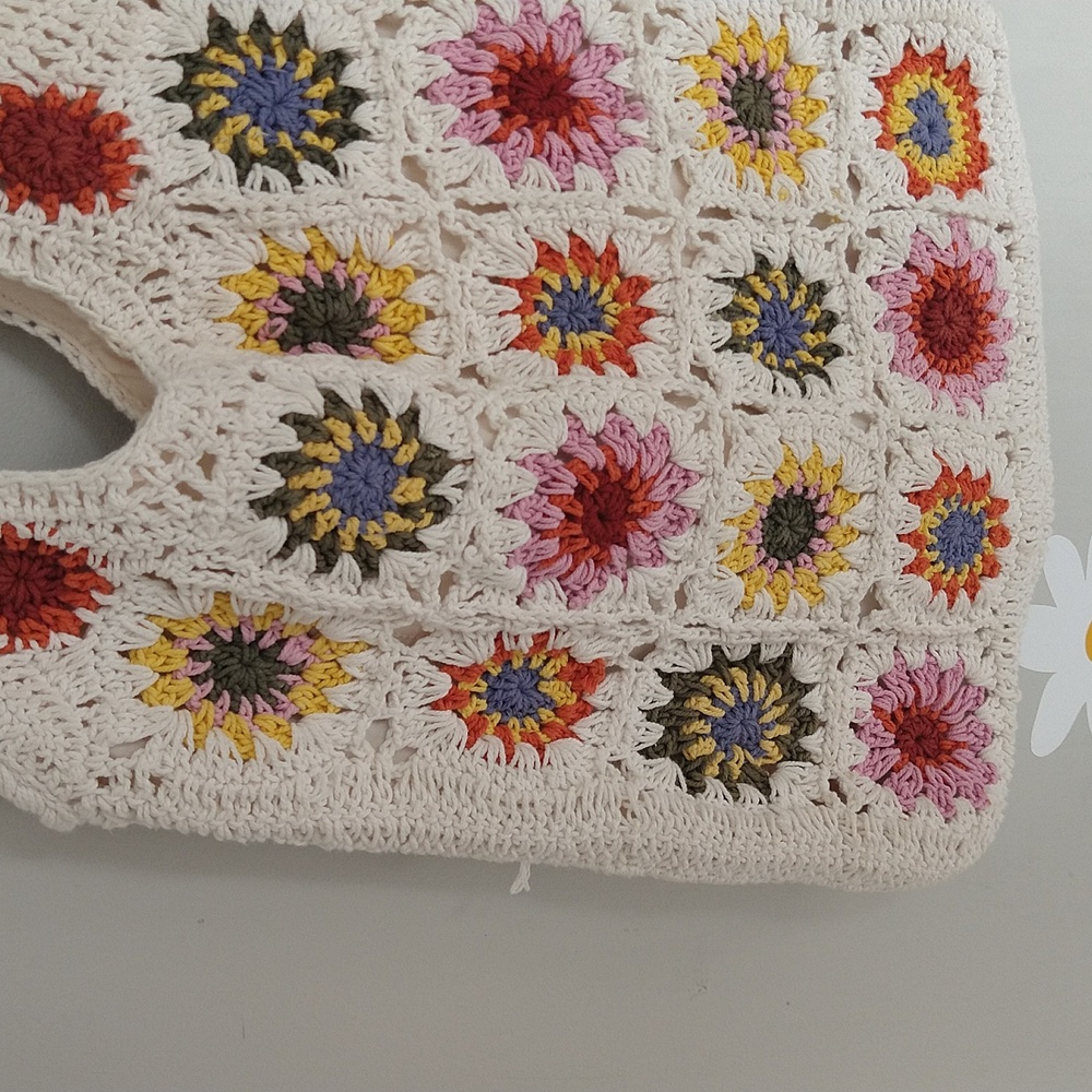 Universal Thread White Crochet Multicolor Granny … - image 6